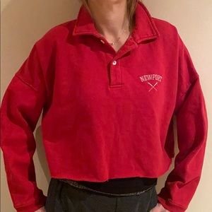 Rare Red brandy cropped log sleeve